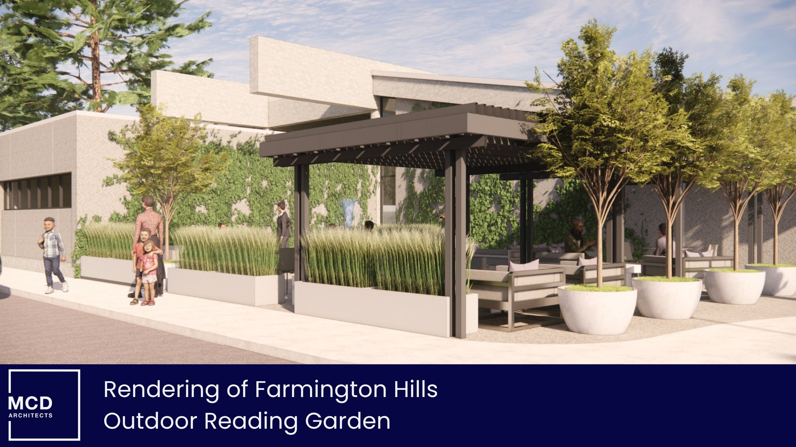 Rendering of Farmington Hills Outdoor Reading Garden