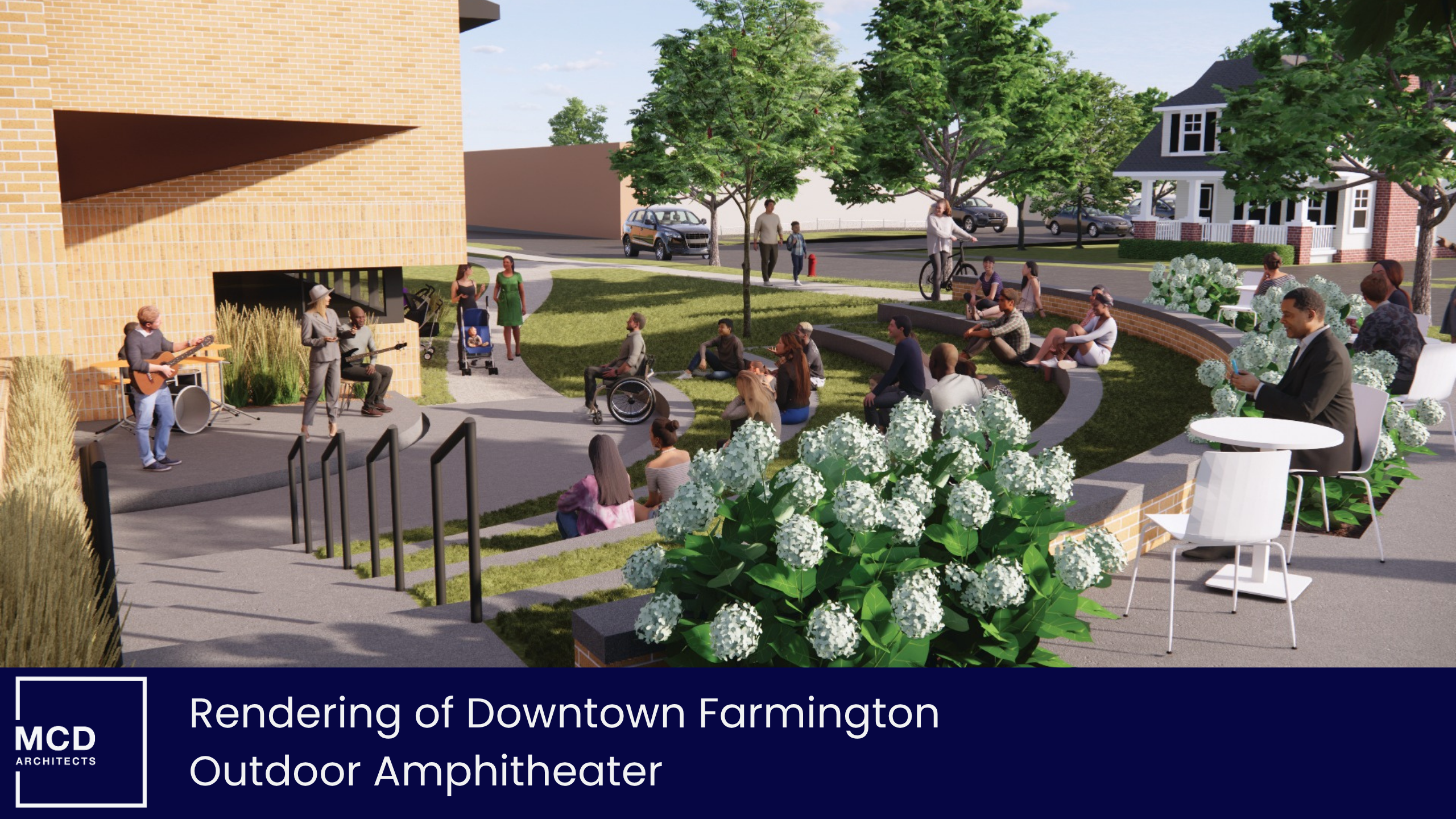 Rendering of Downtown Farmington Outdoor Amphitheater