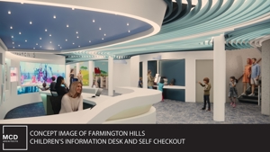 Concept Image Of Farmington Hills Children's Information Desk And Self Checkout
